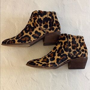 Joie Western Ankle Booties Cheetah Print